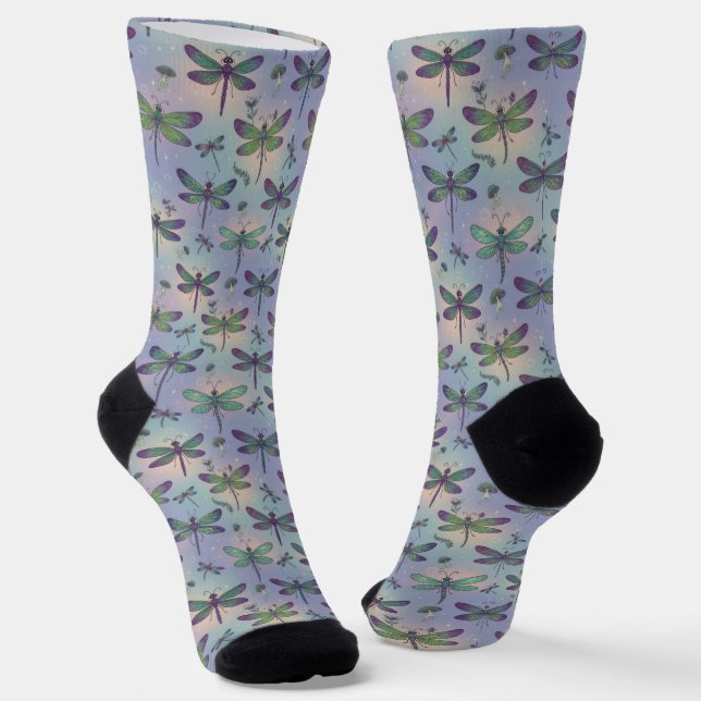 Chaussette Motif Libellule (Angulaire)