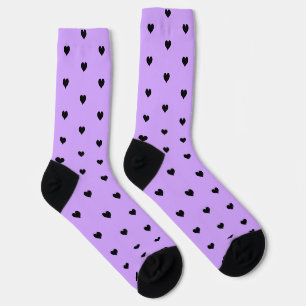 Chaussette Motif minimaliste du coeur noir sur Lavender Backg