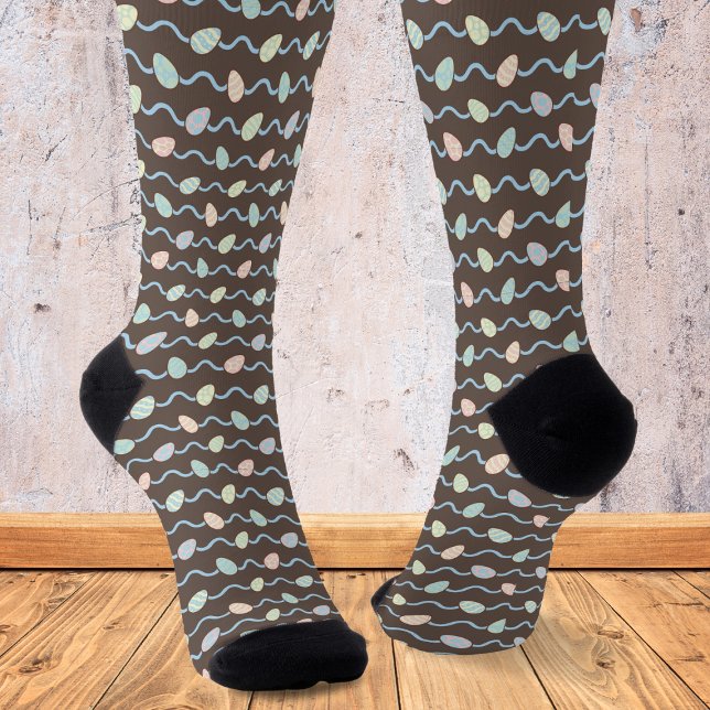Chaussette Motif moderne coloré d'oeufs de Pâques (Créateur téléchargé)
