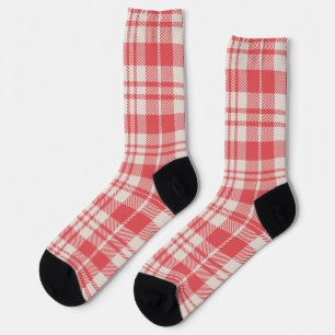 Chaussette Motif moderne rouge et blanc