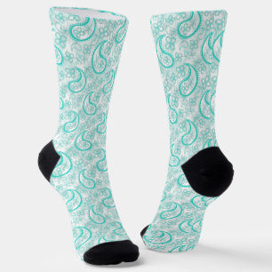 Chaussette Motif monochrome bleu turquoise