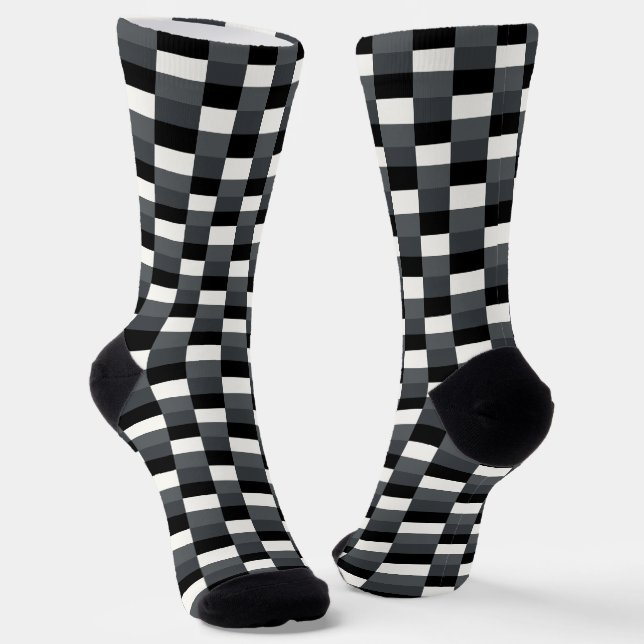 Chaussette Motif monochrome de gris, de noir et de blanc (Angulaire)