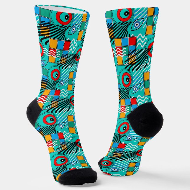 Chaussette Motif multicolore abstrait créatif moderne (Angulaire)