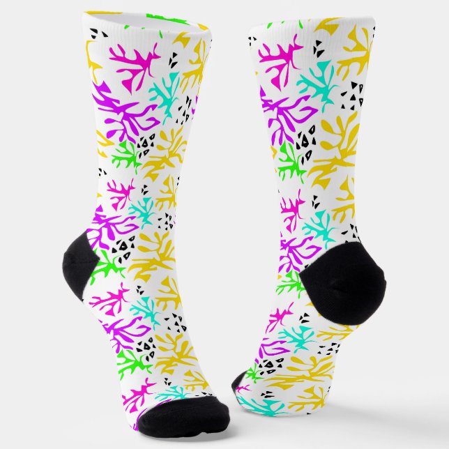 Chaussette motif néon multicolore Abstrait (Angulaire)