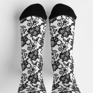 Chaussette Motif noir en dentelle complexe