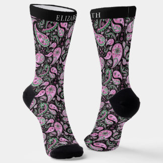 Chaussette Motif noir et blanc rose
