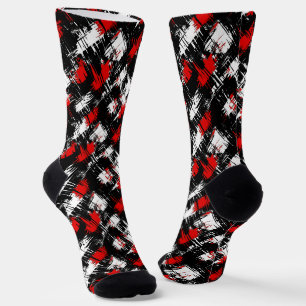 Chaussette Motif noir rouge moderne