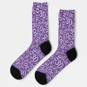 Chaussette Motif numérique aléatoire violet/blanc pour 30 ans