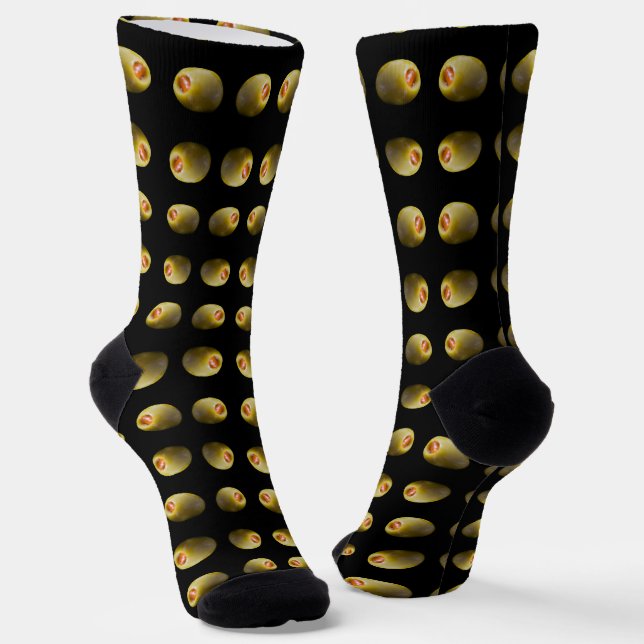Chaussette Motif Olive (Angulaire)