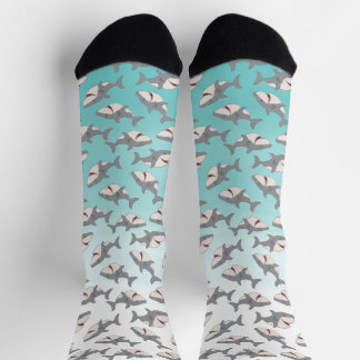 Chaussette Motif Ombre Blue Cute Cartoon Shark Week