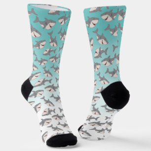 Chaussette Motif Ombre Blue Cute Cartoon Shark Week