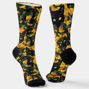 Chaussette Motif Orange Chat