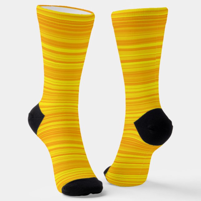Chaussette Motif orange jaune rayures (Angulaire)
