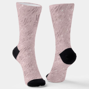 Chaussette Motif Pailleté Or Rose Pâle Douceur Douce Personna