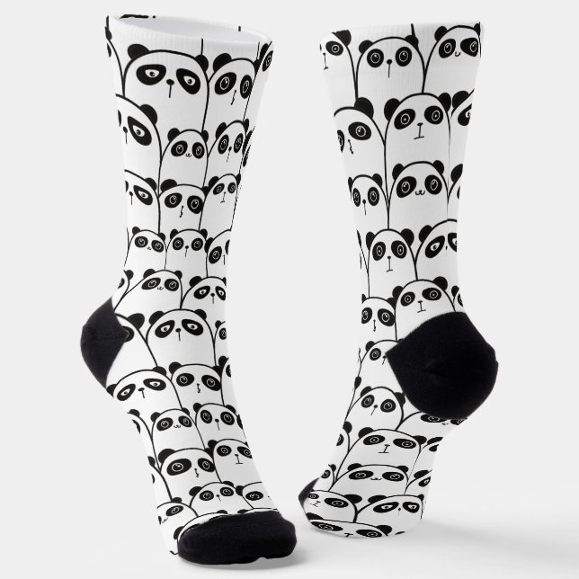 Chaussette Motif Panda noir et blanc (Angulaire)