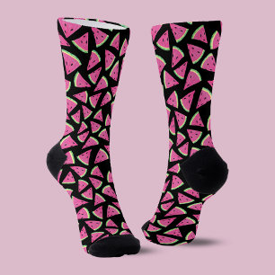 Chaussette Motif Pastèque Rose