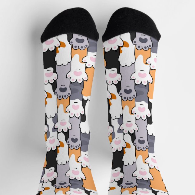 Chaussette Motif Pattes de Chat (Haut)