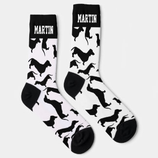 Chaussette Motif personnalisé de chien de Vienne Dachshund