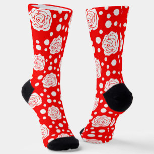 Chaussette Motif Pois blanc rouge