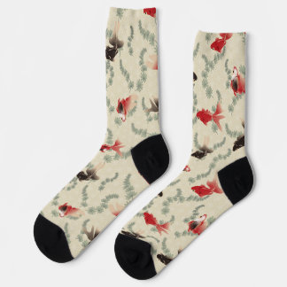 Chaussette Motif Poisson Rouge Japonais