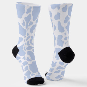 Chaussette Motif Poster de animal des points de vache bleu