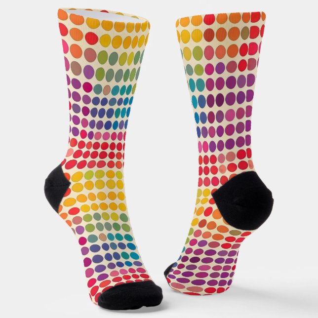 Chaussette Motif Rainbow Dot Abstrait (Angulaire)