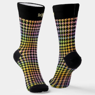 Chaussette Motif Rainbow Houndstooth