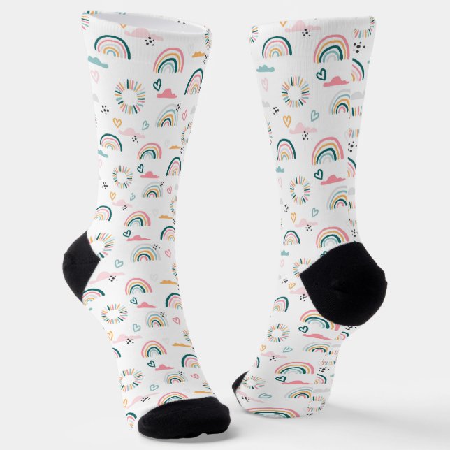Chaussette Motif Rainbows & Hearts (Angulaire)
