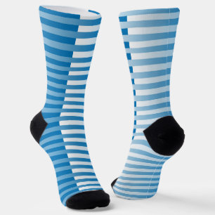 Chaussette Motif rayé bleu blanc