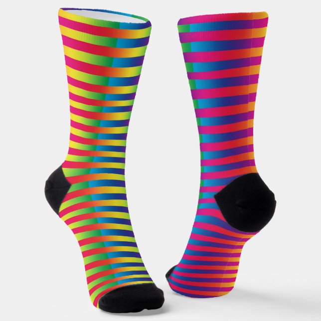 Chaussette Motif rayé coloré (Angulaire)
