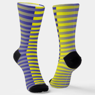 Chaussette Motif rayé jaune violet