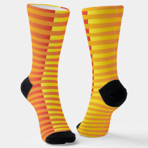 Chaussette Motif rayé orange jaune