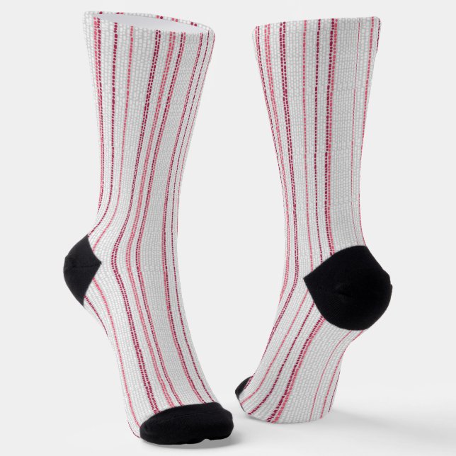 Chaussette Motif rayé pointillé. (Angulaire)