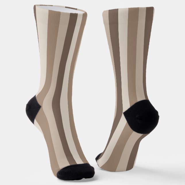 Chaussette Motif rayé Tons de Terre Neutres Design  (Angulaire)