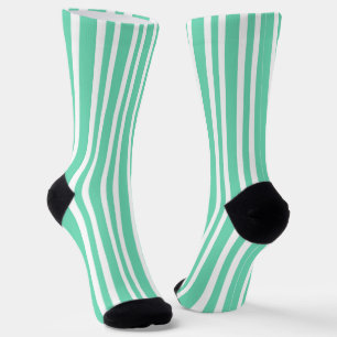 Chaussette Motif rayures blanches Aquamarine