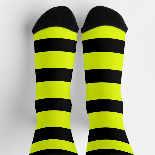 Chaussette Motif rayures jaunes (Haut)