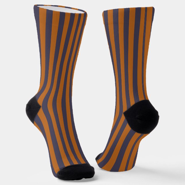 Chaussette Motif Rayures Orange Violet (Angulaire)
