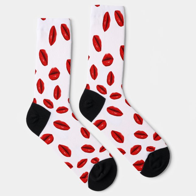 Chaussette Motif Red Lips (Droite)