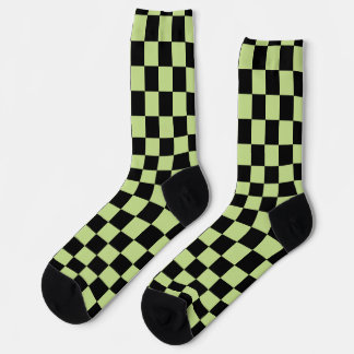 Chaussette Motif Retro Checker noir et vert