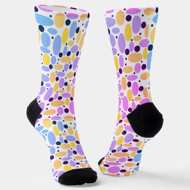Chaussette motif rétro haricot gris jaune pour décoration à d (Angulaire)