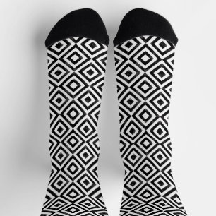 Chaussette Motif Rhombic noir et blanc