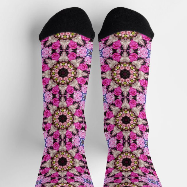 Chaussette Motif rose d'été floral (Haut)