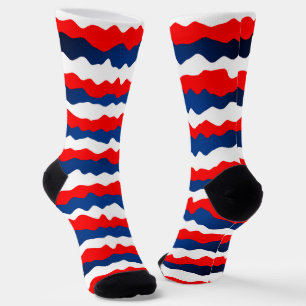 Chaussette Motif Rouge, Blanc et Bleu