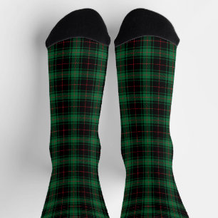Chaussette Motif rustique rouge rouge tartan noir