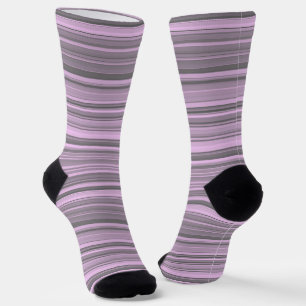 Chaussette Motif sans couture à rayures grises violettes