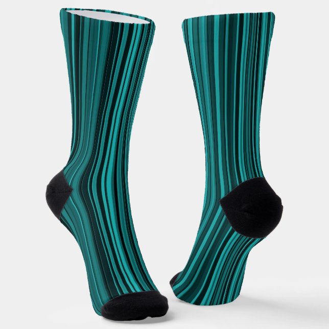 Chaussette Motif sans couture à rayures noir sarcelle (Angulaire)