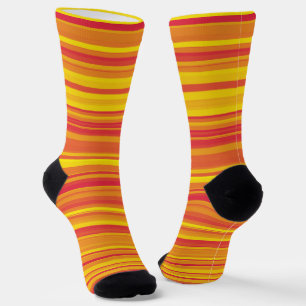 Chaussette Motif sans couture à rayures orange rouge jaune