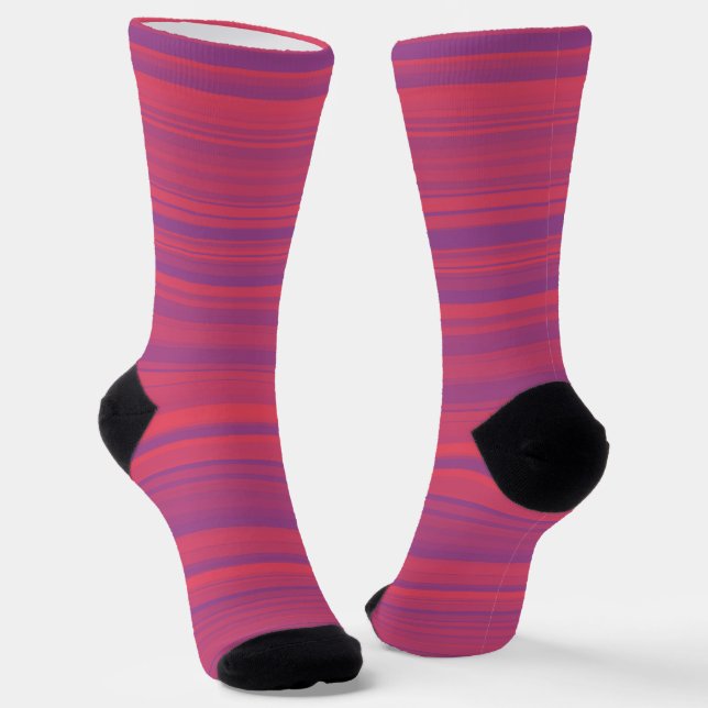 Chaussette Motif sans couture à rayures rouge violet (Angulaire)