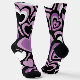 Chaussette Motif sans couture de chaleur violet et noir