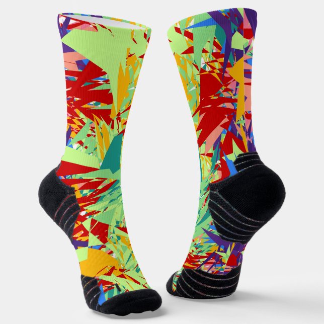 Chaussette Motif sans couture de chaos géométrique abstrait c (Angulaire)